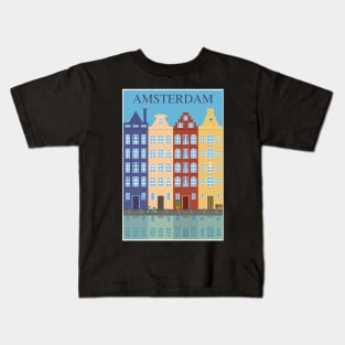 Amsterdam, Holland, Travel Poster Kids T-Shirt